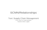 SCMN/Relationships Text: Supply Chain Management From Vision to Implementation Fawcett, Ellram, ogden.