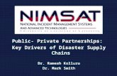 C ONNECTING FOR A R ESILIENT A MERICA 1 Public- Private Partnerships: Key Drivers of Disaster Supply Chains Dr. Ramesh Kolluru Dr. Mark Smith.