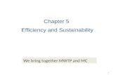 1 Chapter 5 Efficiency and Sustainability We bring together MWTP and MC.