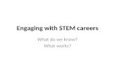 Engaging with STEM careers What do we know? What works?