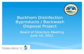 Buckhorn Disinfection Byproducts / Backwash Disposal Project Board of Directors Meeting June 14, 2012.