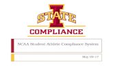 NCAA Student Athlete Compliance System May 09-17.