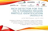 RICH D ETECTOR FOR THE EIC’ S F ORWARD R EGION P ARTICLE I DENTIFICATION (RD2013-4) F. Barbosa, W. Brooks, M. Contalbrigo, A. Datta, M. Demarteau, J.M.