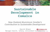 Sustainable Development in Comalco New Zealand Aluminium Smelter’s Contribution to Sustainable Development David Bloor Manager-Health, Safety, Environment.