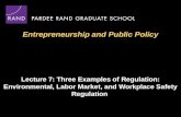 Entrepreneurship and Public Policy Lecture 7: Three Examples of Regulation: Environmental, Labor Market, and Workplace Safety Regulation.