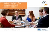 Consumer.vic.gov.au Using myCAV for incorporated associations.
