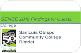 San Luis Obispo Community College District SENSE 2012 Findings for Cuesta College.