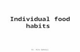 Individual food habits Dr. Dina Qahwaji. Eating choices are typically made by: 1.Availability Local geographic consideration, such as weather, soil, and.