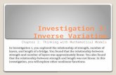Investigation 3: Inverse Variation Chapter 1: Thinking with Mathematical Models.