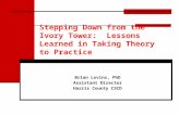 Stepping Down from the Ivory Tower: Lessons Learned in Taking Theory to Practice Brian Lovins, PhD Assistant Director Harris County CSCD.