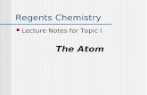 Regents Chemistry Lecture Notes for Topic I The Atom.