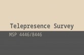 Telepresence Survey MSP 4446/8446. Demography (n=390): Sex 252 138.