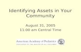 Identifying Assets in Your Community August 31, 2005 11:00 am Central Time.