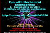 Travel supported by the Combustion Institute Fun with Mechanical Engineering: 1. Engineering scrutiny 2. History of internal combustion engines .