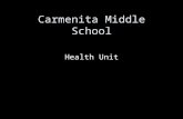 Carmenita Middle School Health Unit. What does it mean to be Healthy? Combination of (a balance between) : 1.Physical 2.Social 3.Mental 4.Emotional 5.Spiritual.