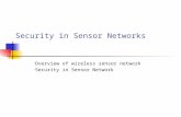 Security in Sensor Networks Overview of wireless sensor network Security in Sensor Network.