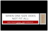 NON-TRADITIONAL PERFORMANCE MEASURES WHEN ONE SIZE DOES NOT FIT ALL: 20142014.