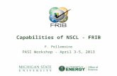 F. Pellemoine PASI Workshop - April 3-5, 2013 Capabilities of NSCL - FRIB.