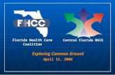 Exploring Common Ground April 11, 2006 Florida Health Care Coalition Central Florida RHIO.