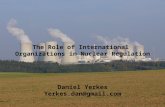 The Role of International Organizations in Nuclear Regulation Daniel Yerkes Yerkes.dan@gmail.com.