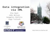 Data integration via XML Ela Hunt John Wilson Vangelis Pafilis Inga Tulloch
