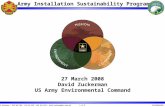 David Zuckerman / SFIM-AEC-EQM / 410-436-1226 / DSN 584-1226 / david.zuckerman@us.army.mil1 of 35131450RMAR2008 Army Installation Sustainability Program.