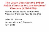 The Usury Doctrine and Urban Public Finances in Late-Medieval Flanders (1220-1550): Rentes, Excise Taxes, and Income Transfers from the Poor to the Rich.