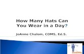 JoAnne Chalom, COMS, Ed.S..  How many hats do you wear?