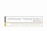 TelePresence Tracking Project Results Psychological Processing of Media Spring 2013.