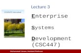 Lecture 3 Enterprise Systems Development (CSC447) COMSATS Islamabad Muhammad Usman, Assistant Professor.