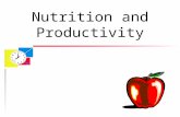 Nutrition and Productivity. You are What You Eat u Food affects you mood u Food affects your energy level u Food affects your mental alertness u Eventual.