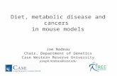 Diet, metabolic disease and cancers in mouse models Joe Nadeau Chair, Department of Genetics Case Western Reserve University joseph.nadeau@case.edu.