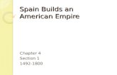 Spain Builds an American Empire Chapter 4 Section 1 1492-1800.