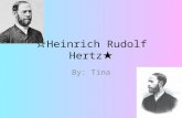 ☆ Heinrich Rudolf Hertz ★ By: Tina. Birth & Death Birth: February 22, 1857 Birthplace: Hamburg, German Confederation Death: January 1, 1894 Death place: