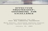 EFFECTIVE TRUSTEESHIP: GOVERNING FOR EXCELLENCE Presentation for the East Bay Community Foundation Mark Parnes, Assistant General Counsel Wilson Sonsini.