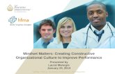 Mindset Matters: Creating Constructive Organizational Culture to Improve Performance Presented by Laural Manegre January 24, 2014 Igniting Thinking…Maximizing.
