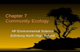 Chapter 7 Community Ecology AP Environmental Science Edinburg North High School.