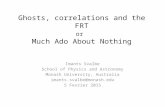 Ghosts, correlations and the FRT or Much Ado About Nothing Imants Svalbe School of Physics and Astronomy Monash University, Australia imants.svalbe@monash.edu.
