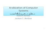 Arabization of Computer Systems نظم تعريب الحاسب Abdelkarim Abdelkader Lecture 7 : Revision 1.