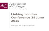 Linking London Conference 29 June 2015 Nick Davy, AoC HE Policy Manager.