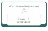 Object Oriented Programming in C++ Chapter 9 Exceptions.