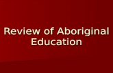 Review of Aboriginal Education. Background to the Review Background to the Review Terms of Reference Terms of Reference Data collection process Data collection.