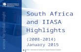 South Africa and IIASA Highlights (2008-2014) January 2015.