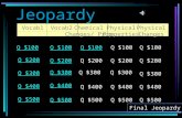 Jeopardy Vocab1Vocab2Chemical Changes/ Prop. Physical Properties Physical Changes Q $100 Q $200 Q $300 Q $400 Q $500 Q $100 Q $200 Q $300 Q $400 Q $500.