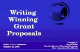 Presented by Ann McMullan Executive Director, Educational Technology Klein Independent School District Writing Winning Grant Proposals NSBA T+L 2 Conference.