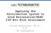 Applying the Distribution System in Grid Restoration/NERC CIP-014 Risk Assessment Srijib Mukherjee, Ph.D., P.E. UC Synergetic.