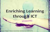 Enriching Learning through ICT Karen Yager: Knox Grammar School & NSW ETA.