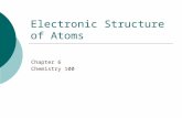 Electronic Structure of Atoms Chapter 6 Chemistry 100.