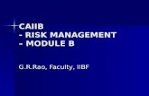 CAIIB - RISK MANAGEMENT – MODULE B G.R.Rao, Faculty, IIBF.