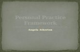 Angela Atherton. My practice framework is a culmination of: KNOWLEDGE VALUES SKILLS THEORIES.
